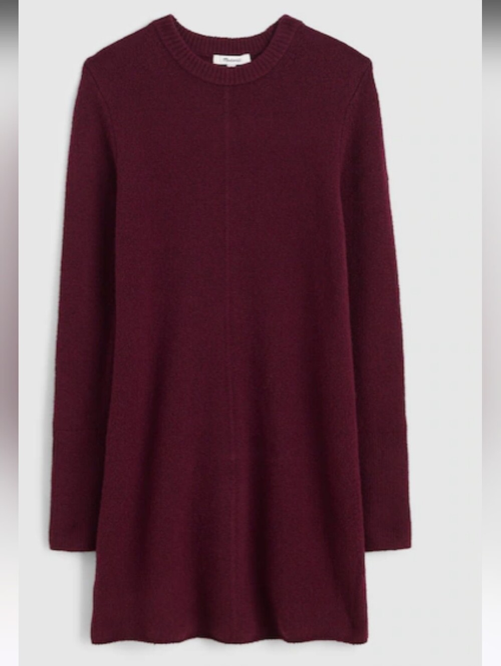 Madewell Womens Long Sleeve Crewneck Sweater Dress - Burgundy Plum Sz Small